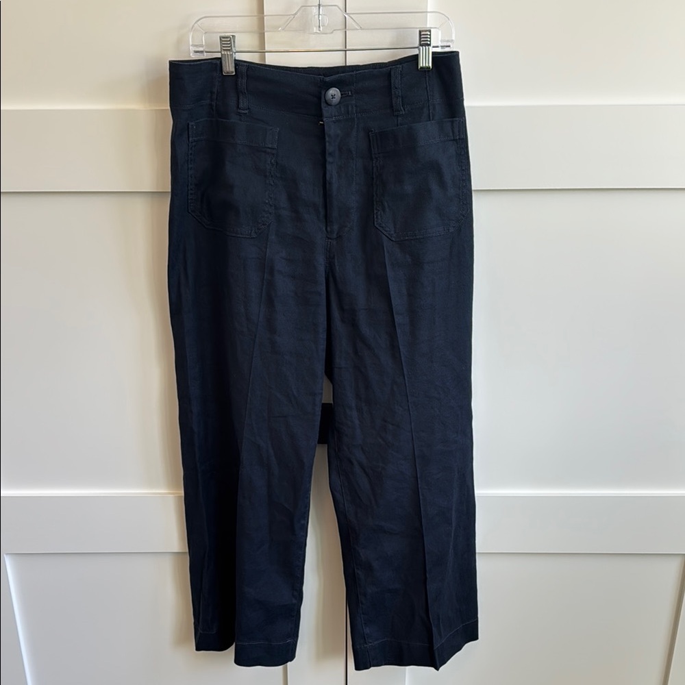 Maeve The Collette Navy Linen Pants